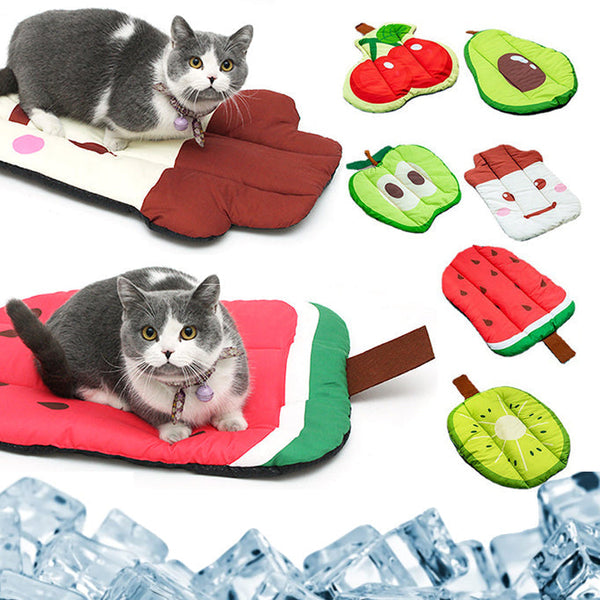 HKM-0083901 Pet Self Cooling Mat - Washable Ice Silk Cushion for Dogs and Cats in Various Fruit Designs