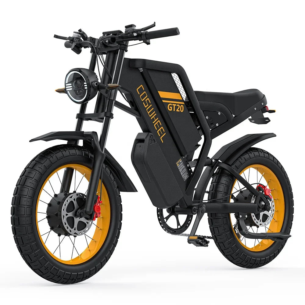 HKM-008403 High-Performance Dual Motor Electric Bike for Adults - 3000W, 48V, 40AH Battery, 145 Miles Range