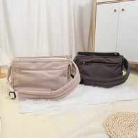 HKM-0084285 Large Capacity Soft Surface Messenger Bag for Pets - Comfortable Black & Beige Backpack