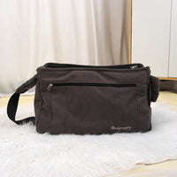 HKM-0084285 Large Capacity Soft Surface Messenger Bag for Pets - Comfortable Black & Beige Backpack