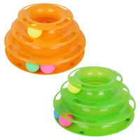HKM-0085309 Interactive Cat Ball Disk Toy with Colorful Rolling Balls - Engaging Play Station for Cats