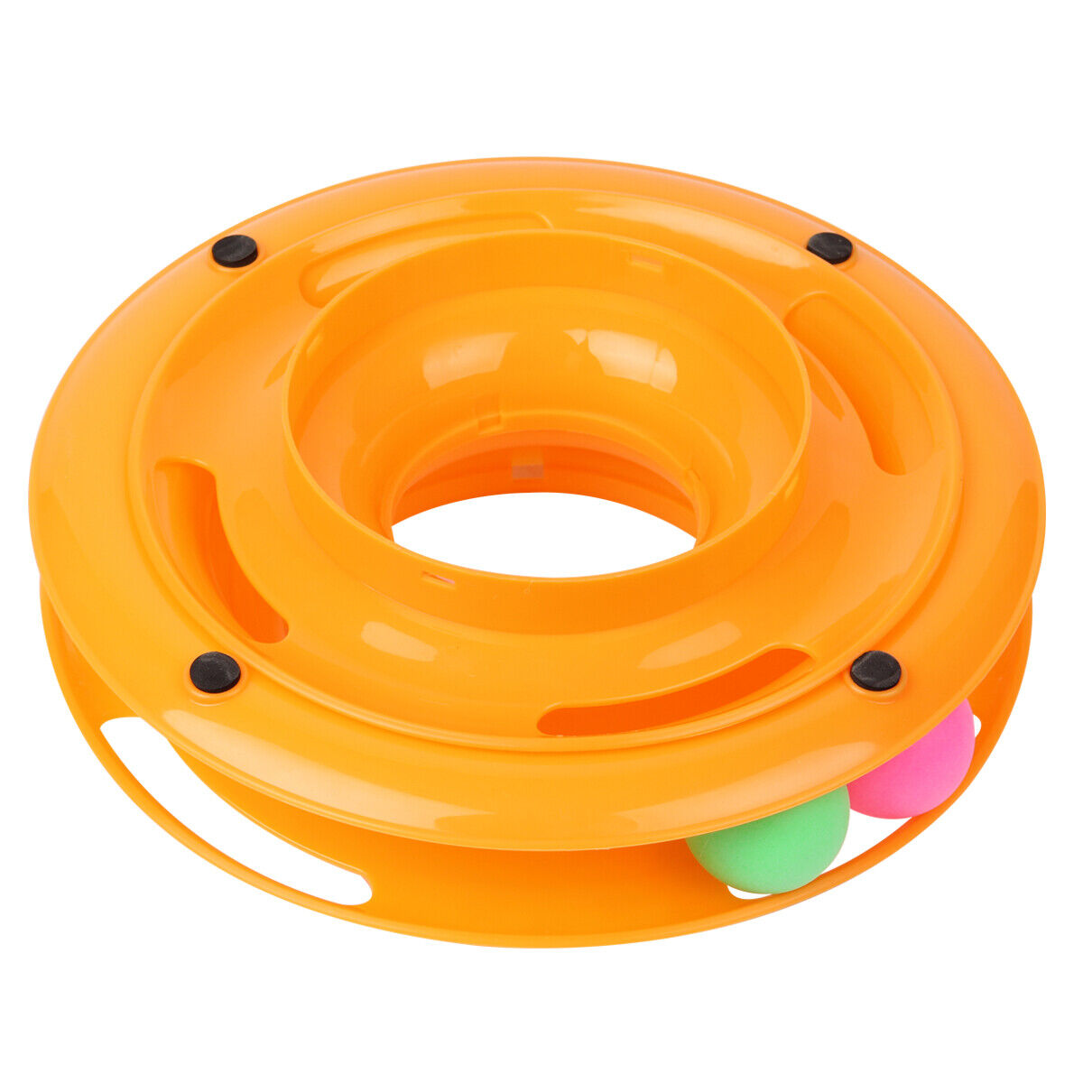 HKM-0085309 Interactive Cat Ball Disk Toy with Colorful Rolling Balls - Engaging Play Station for Cats