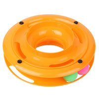 HKM-0085309 Interactive Cat Ball Disk Toy with Colorful Rolling Balls - Engaging Play Station for Cats