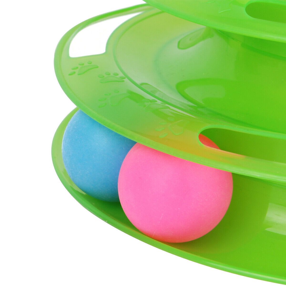 HKM-0085309 Interactive Cat Ball Disk Toy with Colorful Rolling Balls - Engaging Play Station for Cats