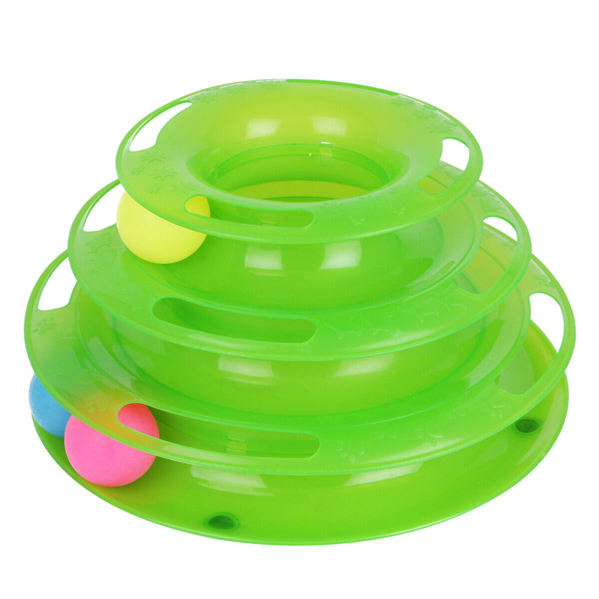 HKM-0085309 Interactive Cat Ball Disk Toy with Colorful Rolling Balls - Engaging Play Station for Cats