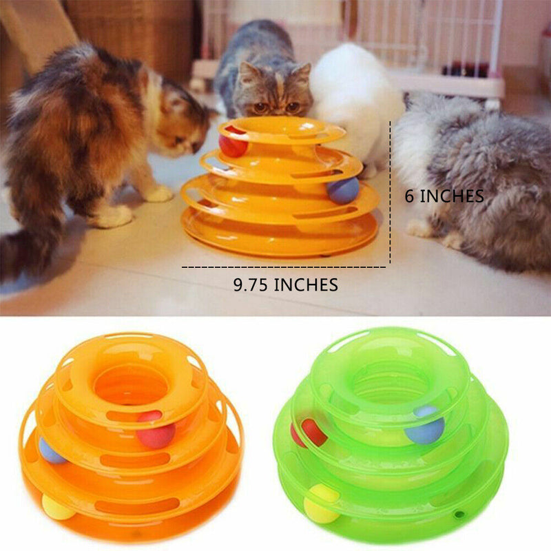 HKM-0085309 Interactive Cat Ball Disk Toy with Colorful Rolling Balls - Engaging Play Station for Cats