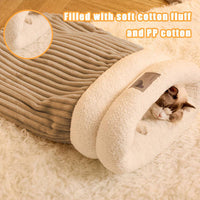 HKM-0086077 Cozy Semi-Enclosed Pet Sleeping Bag for Cats and Dogs ¨C Warm Plush Bed for Home Use