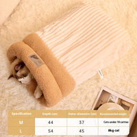 HKM-0086077 Cozy Semi-Enclosed Pet Sleeping Bag for Cats and Dogs ¨C Warm Plush Bed for Home Use