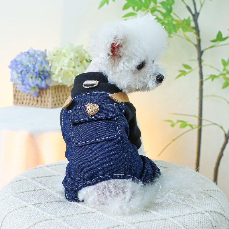 HKM-0086589 Punk Style Suspender Pants for Small and Medium Dogs with Traction Rope Buckle