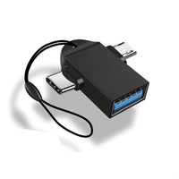 HKM-008723 Type-C and Micro USB OTG Adapter for USB Devices - Aluminum Alloy Shell, No Driver Required