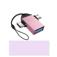 HKM-008723 Type-C and Micro USB OTG Adapter for USB Devices - Aluminum Alloy Shell, No Driver Required