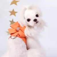 HKM-0087613 Fashionable Bowknot Chest Strap for Dogs in Pink, Blue, Orange - Microfiber Material