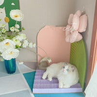 HKM-0087997 Vertical Cat Scratching Board with Corrugated Paper and Felt - 55x45x55 cm