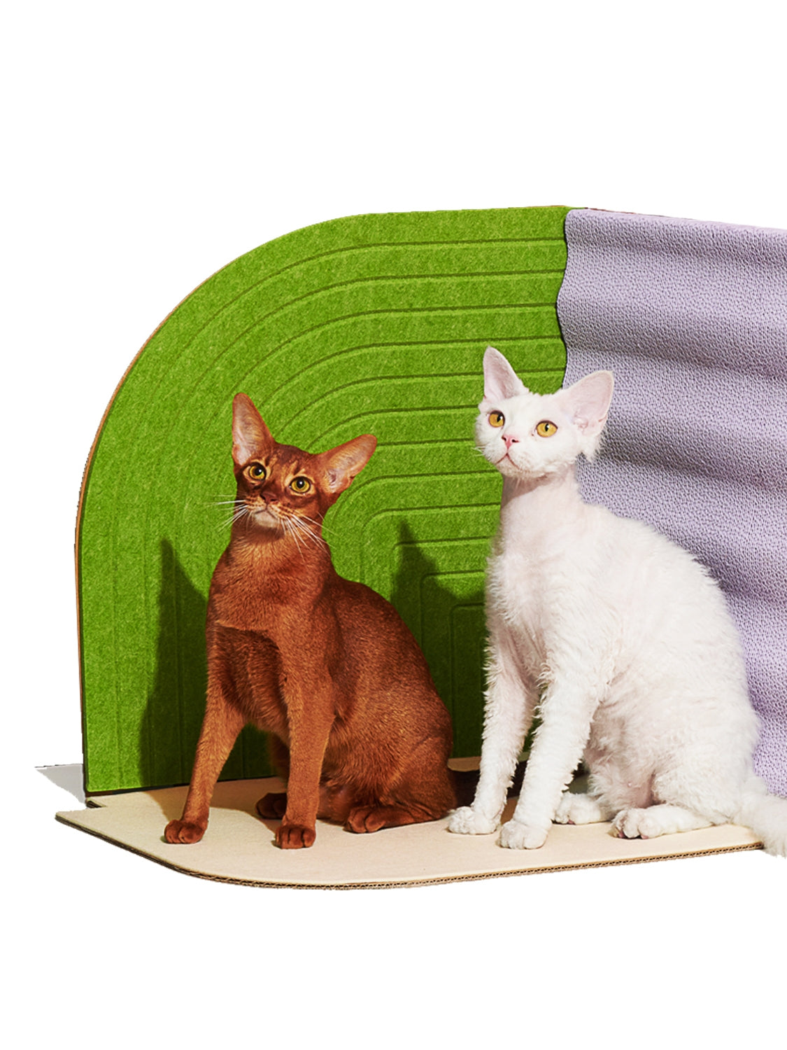 HKM-0087997 Vertical Cat Scratching Board with Corrugated Paper and Felt - 55x45x55 cm