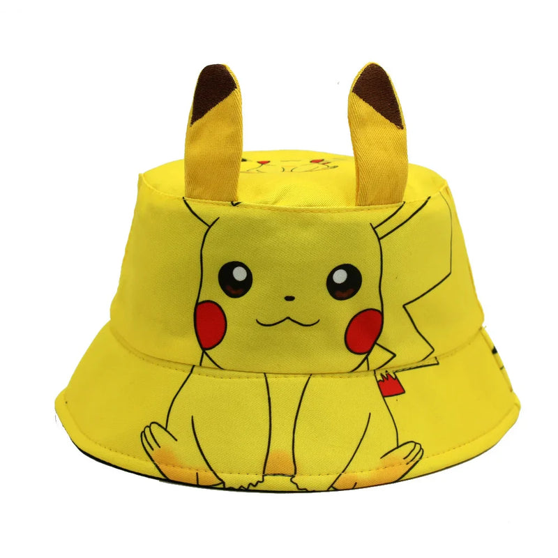 HKM-008851 Children's Cartoon Character Stitched Fisherman Sunshade Hat for Outdoor Fun