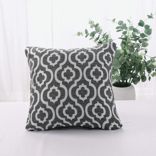 HKM-008915 Geometric Abstract Cotton and Linen Yarn-Dyed Sofa Cushion Pillowcase 45x45cm