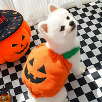 HKM-0089277 Plush Pumpkin Halloween Costume for Small to Medium Dogs and Cats