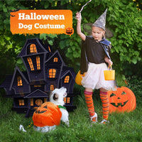 HKM-0089277 Plush Pumpkin Halloween Costume for Small to Medium Dogs and Cats