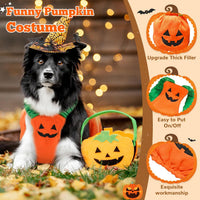 HKM-0089277 Plush Pumpkin Halloween Costume for Small to Medium Dogs and Cats