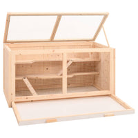 HKM-0089405 Wooden Hamster Cage 104 cm with Accessories for Small Pets - Solid Fir Wood Construction