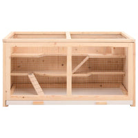 HKM-0089405 Wooden Hamster Cage 104 cm with Accessories for Small Pets - Solid Fir Wood Construction