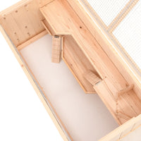 HKM-0089405 Wooden Hamster Cage 104 cm with Accessories for Small Pets - Solid Fir Wood Construction