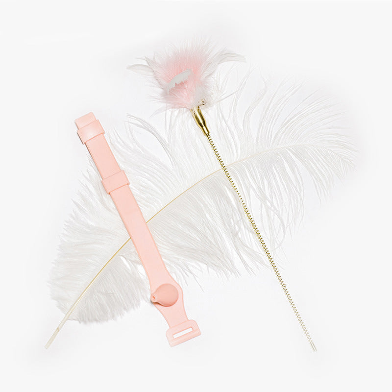 HKM-0089789 Bite-Resistant Cat Feather Toy with Tap Mechanism for All Ages