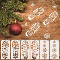 HKM-008979 Christmas Footprint Hollow Out Template Ruler for Festive Decoration