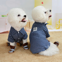 HKM-0090173 Casual Black Plaid Cat Shirt for Pets - Available in Multiple Sizes