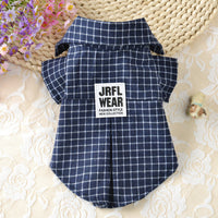 HKM-0090173 Casual Black Plaid Cat Shirt for Pets - Available in Multiple Sizes
