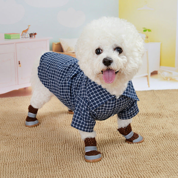 HKM-0090173 Casual Black Plaid Cat Shirt for Pets - Available in Multiple Sizes