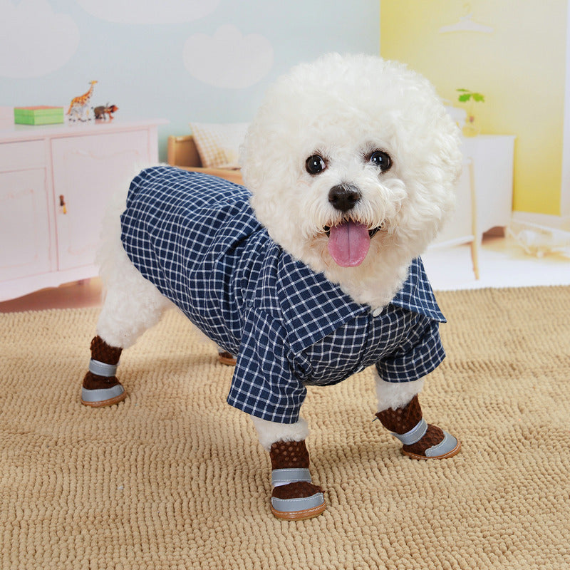 HKM-0090173 Casual Black Plaid Cat Shirt for Pets - Available in Multiple Sizes
