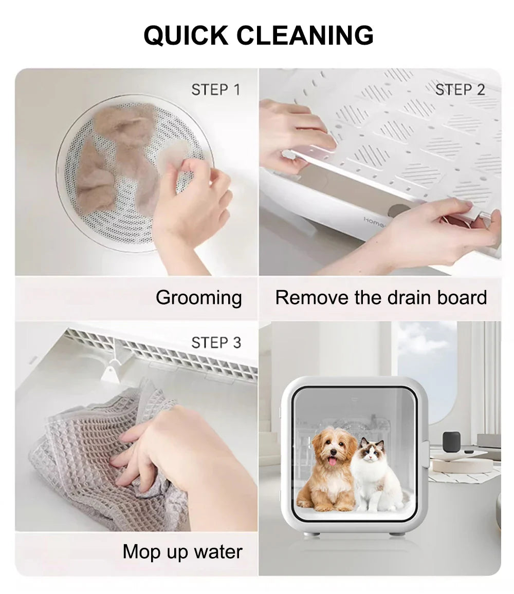 HKM-009107 Adjustable Speed Silent Automatic Pet Hair Dryer Box for Small to Medium Pets