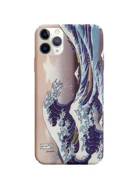 HKM-009107 Artistic Ocean Wave Oil Painting Mobile Phone Case - Simple Design, PC Material