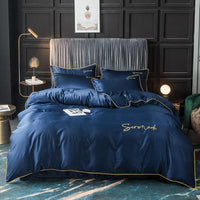 HKM-009171 Serenade Washed Silk Four-Piece Bedding Set in Multiple Colors for 1.5m, 1.8m, and 2.0m Beds