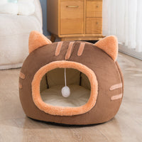 HKM-0091837 Warm Semi-Enclosed Cat Litter in Pink, Grey, or Coffee - Available in Multiple Sizes