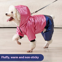 HKM-0092221 Waterproof Windproof Cotton-Padded Dog Coat in Green, Pink, and White - Sizes S to 3XL