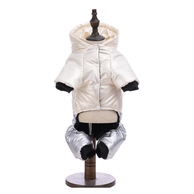 HKM-0092221 Waterproof Windproof Cotton-Padded Dog Coat in Green, Pink, and White - Sizes S to 3XL
