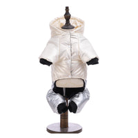 HKM-0092221 Waterproof Windproof Cotton-Padded Dog Coat in Green, Pink, and White - Sizes S to 3XL