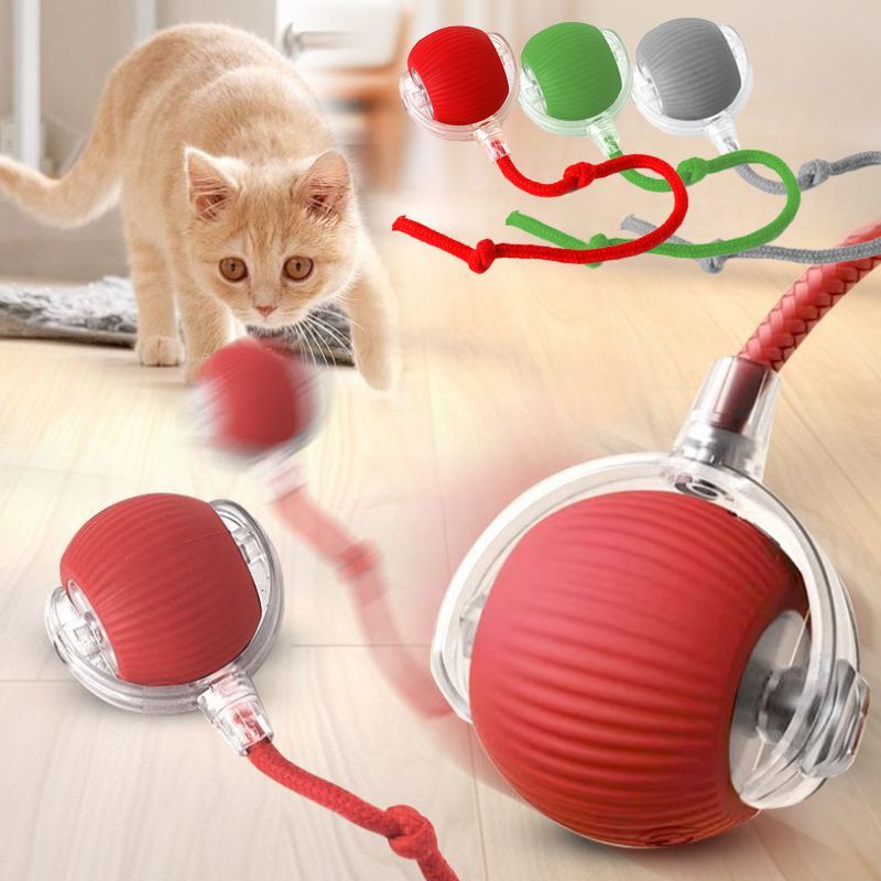 HKM-009299 Interactive Rechargeable Cat Ball Toy with Motion Sensor and Obstacle Avoidance Mechanism for Indoor Play