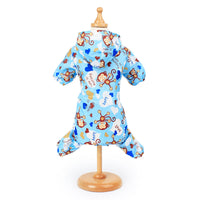 HKM-0094141 Adorable Monkey Print Raincoat for Dogs in Pink, Blue, and Yellow - Sizes XS to XL