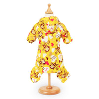 HKM-0094141 Adorable Monkey Print Raincoat for Dogs in Pink, Blue, and Yellow - Sizes XS to XL