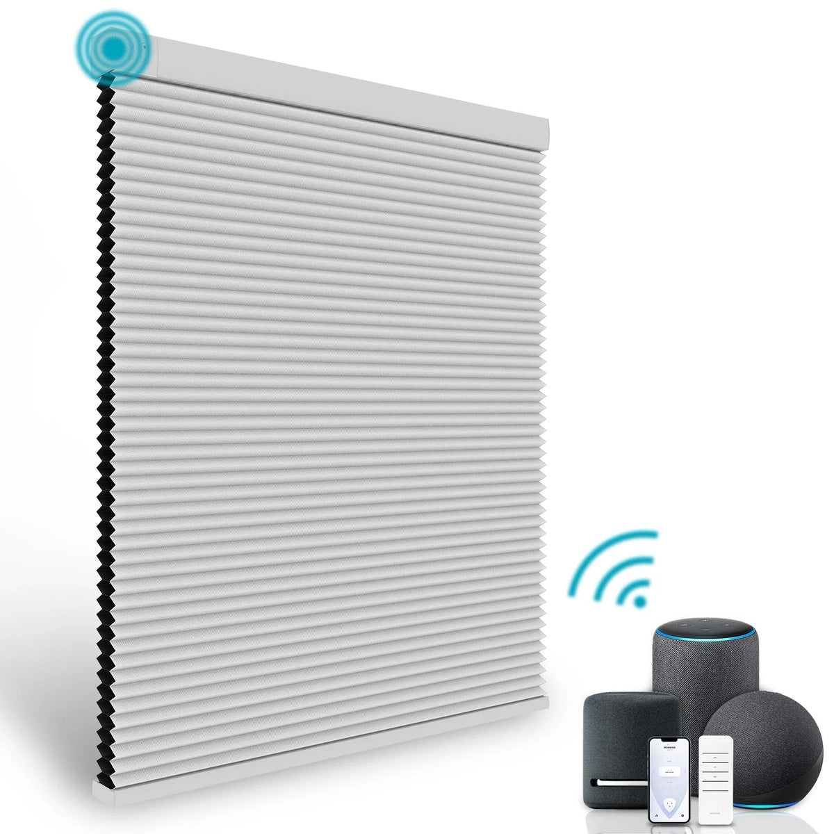 HKM-009427 Automatic Electric Blackout Honeycomb Cellular Cordless Pleated Window Blinds
