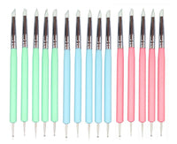 HKM-009491 Dual-Ended Nail Art Sculpture Tools Set with Silicone Tips - 5-Pack for Detail Work and Versatile Crafting