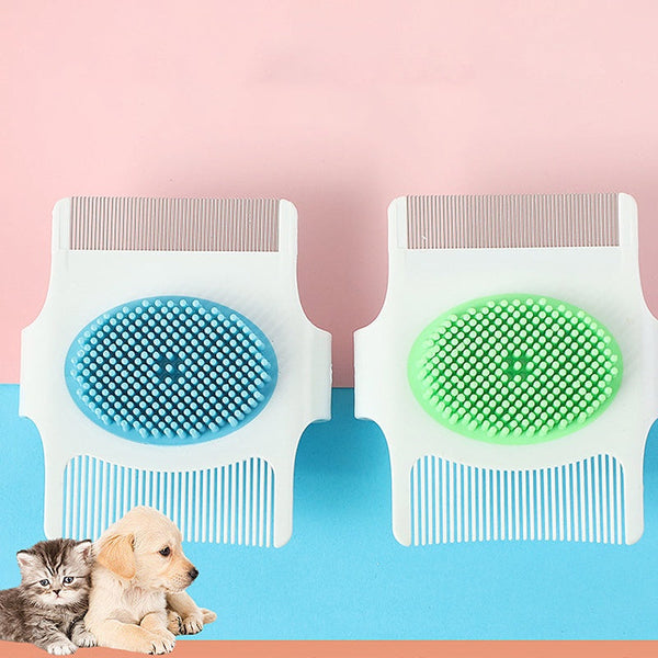 HKM-0095037 Multifunctional Pet Grooming Comb for Dogs - Hair Removal, Massage & Flea Control Tool