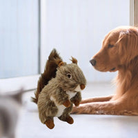 HKM-0095165 Squeaky Plush Squirrel Toy for Dogs and Cats - Interactive Chewing Toy for Aggressive Chewers