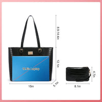 HKM-009555 Elegant 15.6 Inch Laptop Tote Bag for Women - Spacious 2-Piece Handbag Set