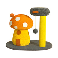 HKM-0096829 Sisal Mushroom House Cat Climbing Frame with Colorful Design, 38x38x28CM