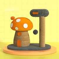 HKM-0096829 Sisal Mushroom House Cat Climbing Frame with Colorful Design, 38x38x28CM