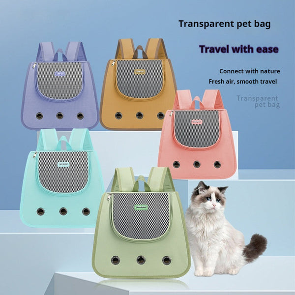 HKM-0097213 Large Capacity Medium Hard Oxford Pet Cat Backpack in Solid Colors